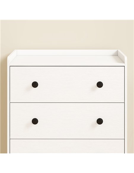 HOMCOM 4 Drawer Chest of Drawers, Modern Dresser for Bedroom, Storage Cabinet for Living Room Entryway, White Wood Effect - pic 205090 | FastDaddyshop
