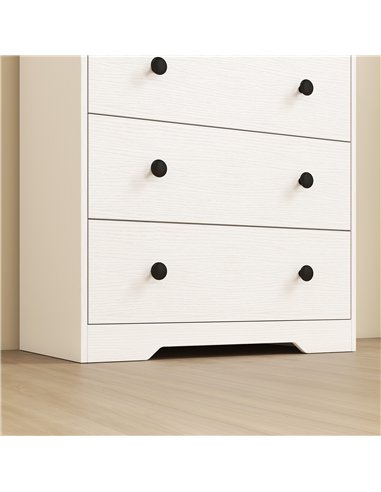 HOMCOM 4 Drawer Chest of Drawers, Modern Dresser for Bedroom, Storage Cabinet for Living Room Entryway, White Wood Effect