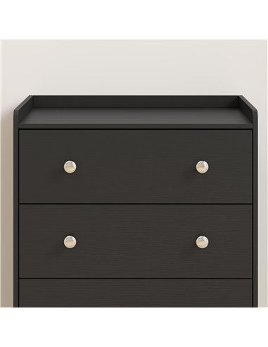 HOMCOM 4 Drawer Chest of Drawers, Modern Dresser for Bedroom, Storage Cabinet for Living Room Entryway, Black Wood Effect