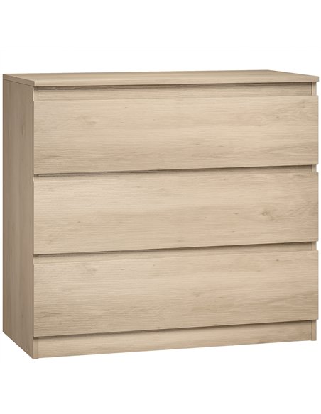 HOMCOM 3-Drawer Storage Organiser Unit, Chest of Drawers for Bedroom, Living Room, 80 x 39 x 73cm, Oak - pic 205101 | FastDaddyshop