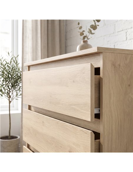 HOMCOM 3-Drawer Storage Organiser Unit, Chest of Drawers for Bedroom, Living Room, 80 x 39 x 73cm, Oak - pic 205109 | FastDaddyshop