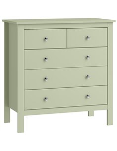 HOMCOM 5 Drawer Chest of Drawers, Modern Dresser for Bedroom, Bedside Storage Cabinet, Wide Storage Unit with Glide Runners for 