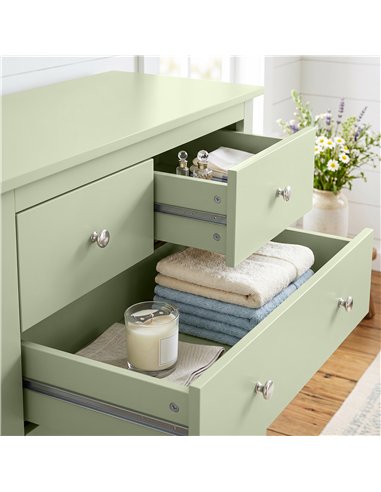 HOMCOM 5 Drawer Chest of Drawers, Modern Dresser for Bedroom, Bedside Storage Cabinet, Wide Storage Unit with Glide Runners for 