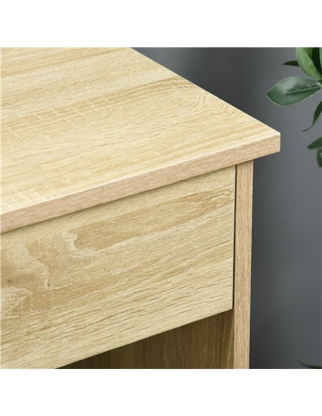 HOMCOM Computer Desk, Home Office Desk with Lockable Drawer, Storage Shelf for Study Bedroom, 110 x 50 x 76 cm, Oak - pic 20517 | FastDaddyshop