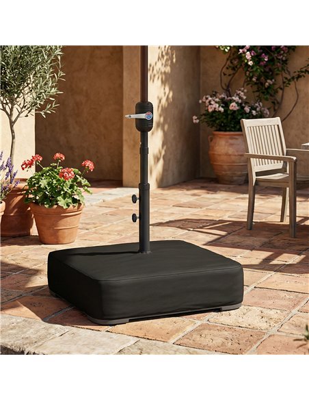 Outsunny Garden Parasol Base 80 kg Sand Filled Heavy Duty Stand for Cantilever Umbrellas and 48 mm Poles Black - pic 205237 | FastDaddyshop
