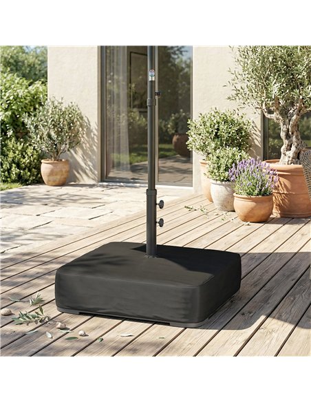 Outsunny Garden Parasol Base 80 kg Sand Filled Heavy Duty Stand for Cantilever Umbrellas and 48 mm Poles Black - pic 205244 | FastDaddyshop
