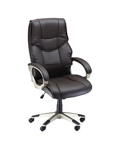 HOMCOM Home Office Computer Desk Chair with Faux Leather, Rocking Function, Brown