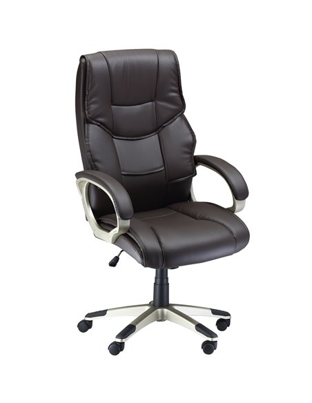 HOMCOM Home Office Computer Desk Chair with Faux Leather, Rocking Function, Brown - pic 20528 | FastDaddyshop