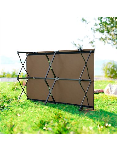 Outsunny Double Camping Cot Bed, with Bag - Khaki