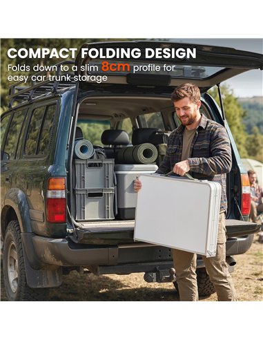 Outsunny Camping Cupboards Folding Portable Aluminium Camp Cook Station with Storage Cupboard for Outdoor BBQ