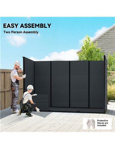 Outsunny 10 x 4 ft Resin Garden Shed, Outdoor Storage Shed with Floor, Windows, Lockable Doors and Vents, Dark Grey