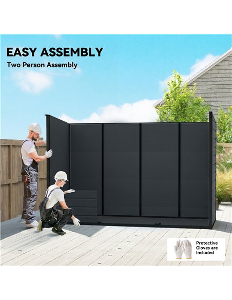 Outsunny 10 x 4 ft Resin Garden Shed, Outdoor Storage Shed with Floor, Windows, Lockable Doors and Vents, Dark Grey - pic 205314 | FastDaddyshop