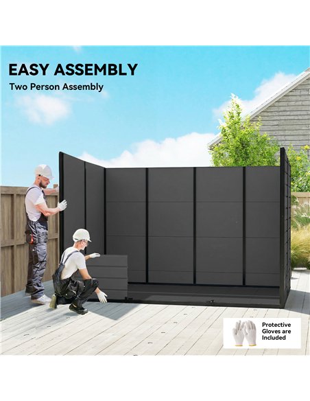 Outsunny 10 x 6 ft Resin Garden Shed, Outdoor Storage Shed with Floor, Windows, Lockable Doors and Vents, Dark Grey - pic 205323 | FastDaddyshop