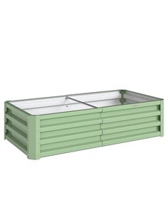 Outsunny Raised Beds for Garden, Galvanised Outdoor Planters, for Herbs and Vegetables, Use for Patio, Garden, Balcony