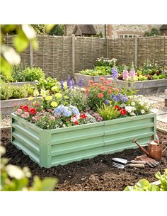 Outsunny Raised Beds for Garden, Galvanised Outdoor Planters, for Herbs and Vegetables, Use for Patio, Garden, Balcony 2