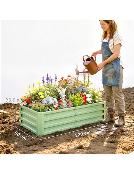 Outsunny Raised Beds for Garden, Galvanised Outdoor Planters, for Herbs and Vegetables, Use for Patio, Garden, Balcony - pic 205346 | FastDaddyshop