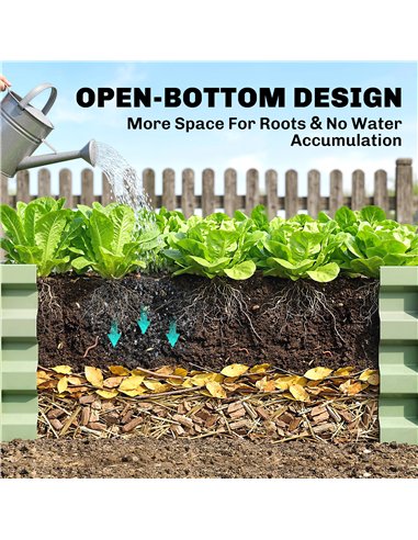 Outsunny Raised Beds for Garden, Galvanised Outdoor Planters, for Herbs and Vegetables, Use for Patio, Garden, Balcony