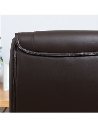HOMCOM Home Office Chair High Back Computer Desk Chair with Faux Leather Adjustable Height Rocking Function Brown