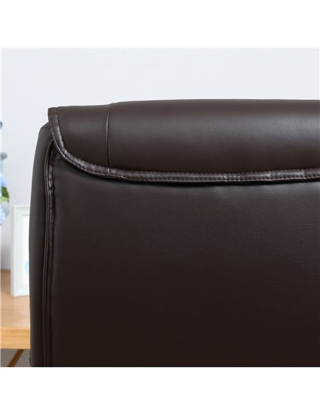 HOMCOM Home Office Chair High Back Computer Desk Chair with Faux Leather Adjustable Height Rocking Function Brown - pic 20535 | FastDaddyshop