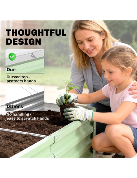 Outsunny Raised Beds for Garden, Galvanised Outdoor Planters, for Herbs and Vegetables, Use for Patio, Garden, Balcony - pic 205350 | FastDaddyshop
