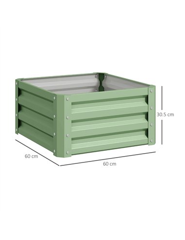 Outsunny Set of Two 60 x 60cm Steel Planter Boxes - Light Green