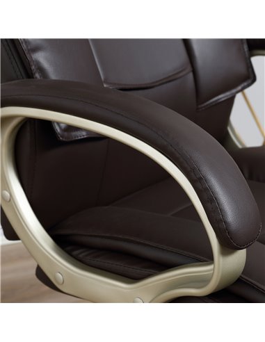 HOMCOM Home Office Chair High Back Computer Desk Chair with Faux Leather Adjustable Height Rocking Function Brown