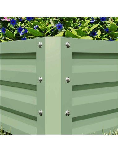 Outsunny Set of Two 60 x 60cm Steel Planter Boxes - Light Green