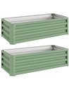 Outsunny Set of Two 110 x 50cm Steel Planter Boxes -  Light Green