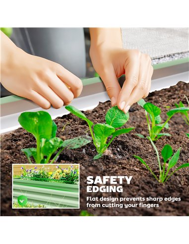 Outsunny Set of Two 110 x 50cm Steel Planter Boxes -  Light Green