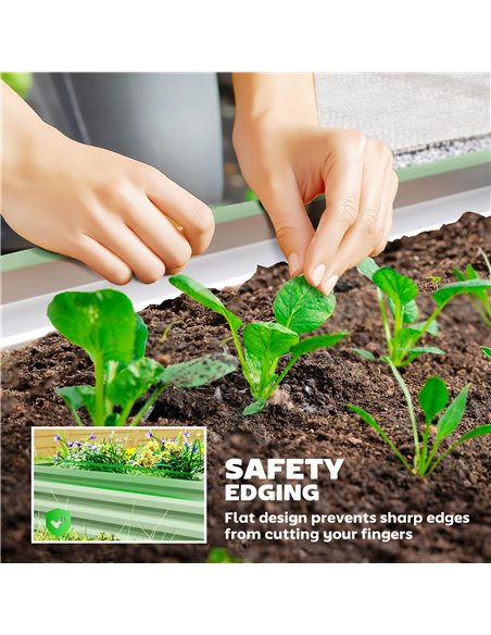Outsunny Set of Two 110 x 50cm Steel Planter Boxes -  Light Green - pic 205367 | FastDaddyshop
