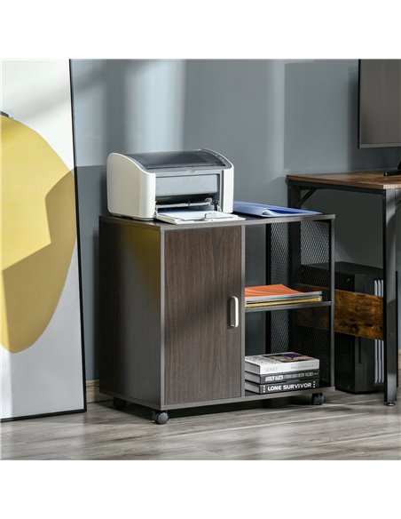 HOMCOM Printer Stand, Home Office Mobile Storge, Walnut Brown - pic 20538 | FastDaddyshop
