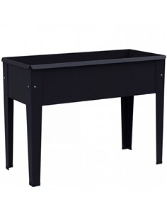 Outsunny Raised Planter, Metal Raised Garden Bed on Legs with Drainage Hole and Foot Covers, Black