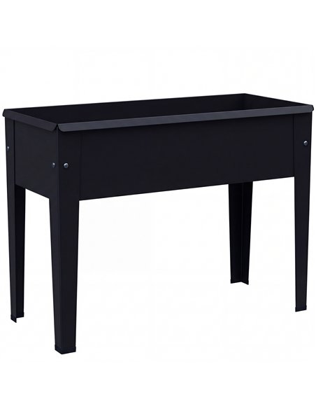 Outsunny Raised Planter, Metal Raised Garden Bed on Legs with Drainage Hole and Foot Covers, Black - pic 205389 | FastDaddyshop