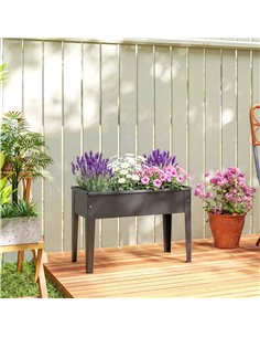 Outsunny Raised Planter, Metal Raised Garden Bed on Legs with Drainage Hole and Foot Covers, Black 2