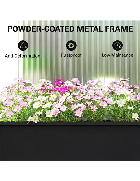 Outsunny Raised Planter, Metal Raised Garden Bed on Legs with Drainage Hole and Foot Covers, Black - pic 205393 | FastDaddyshop