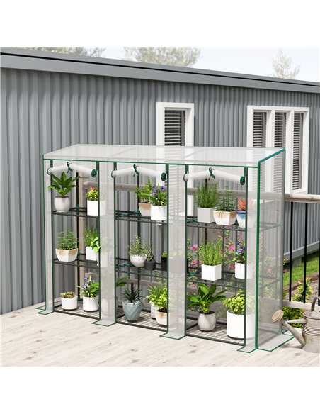 Outsunny 46 x 215cm Nine-Shelf Greenhouse - pic 205408 | FastDaddyshop