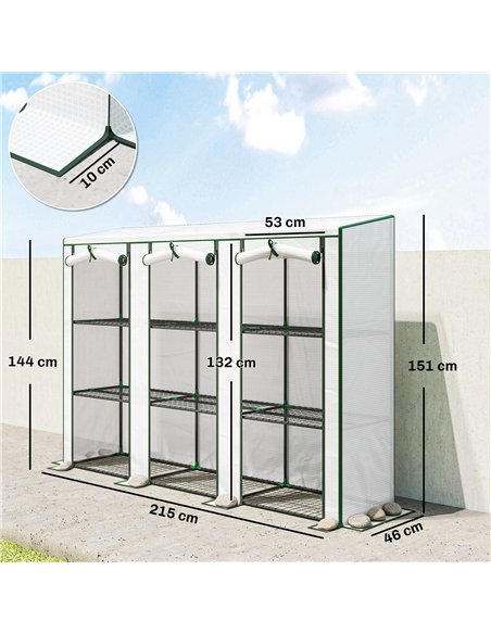 Outsunny 46 x 215cm Nine-Shelf Greenhouse - pic 205409 | FastDaddyshop
