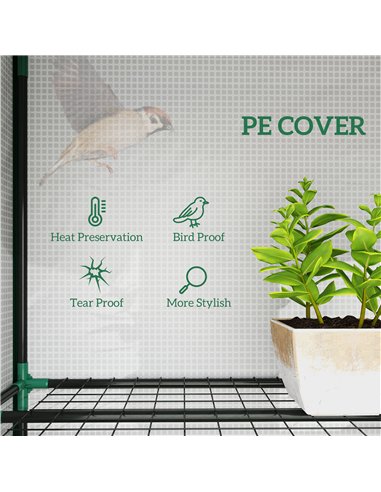 Outsunny 46 x 215cm Nine-Shelf Greenhouse