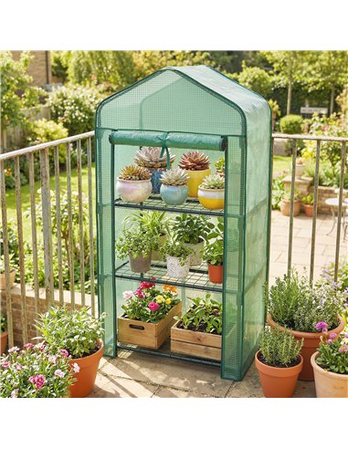 Outsunny Three-Tier Mini Greenhouse - Green