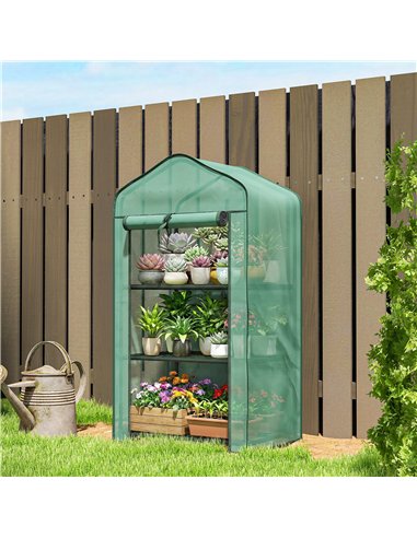 Outsunny Three-Tier Mini Greenhouse - Green