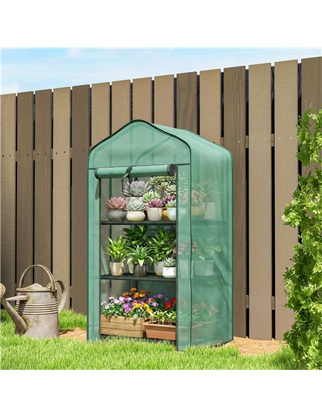 Outsunny Three-Tier Mini Greenhouse - Green - pic 205423 | FastDaddyshop