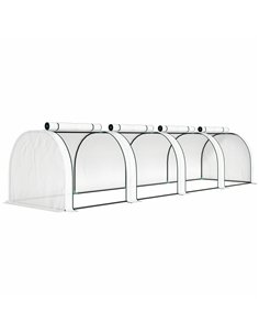 Outsunny 395  x 100 cm Low Tunnel Greenhouse - White