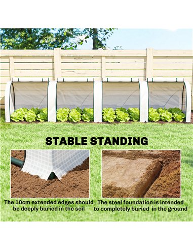 Outsunny 395  x 100 cm Low Tunnel Greenhouse - White