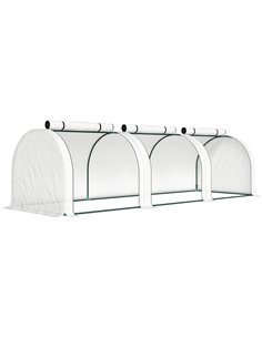 Outsunny 295  x 100 cm Low Tunnel Greenhouse - White