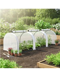 Outsunny 295  x 100 cm Low Tunnel Greenhouse - White 2