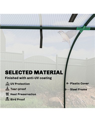 Outsunny 295  x 100 cm Low Tunnel Greenhouse - White