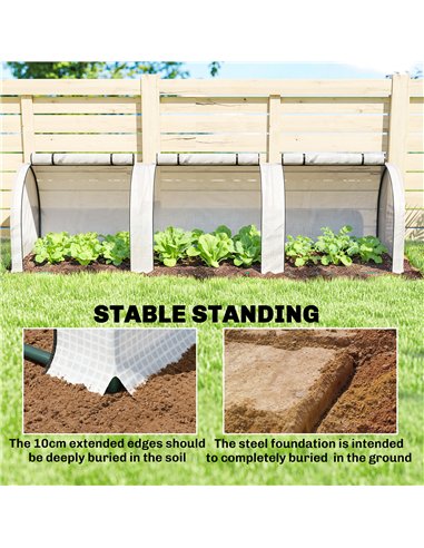 Outsunny 295  x 100 cm Low Tunnel Greenhouse - White