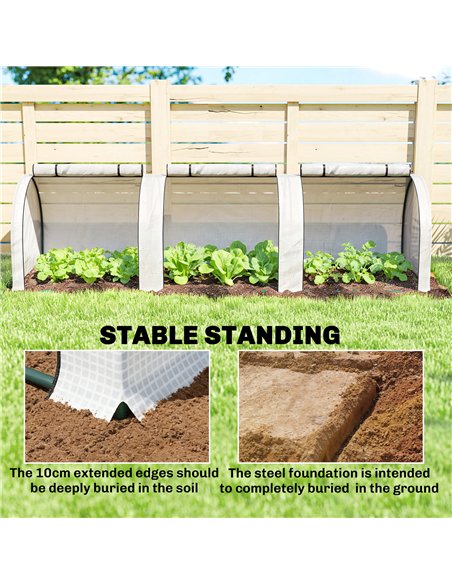 Outsunny 295  x 100 cm Low Tunnel Greenhouse - White - pic 205438 | FastDaddyshop