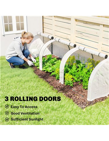 Outsunny 295  x 100 cm Low Tunnel Greenhouse - White