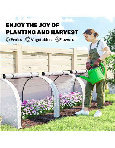 Outsunny 295  x 100 cm Low Tunnel Greenhouse - White